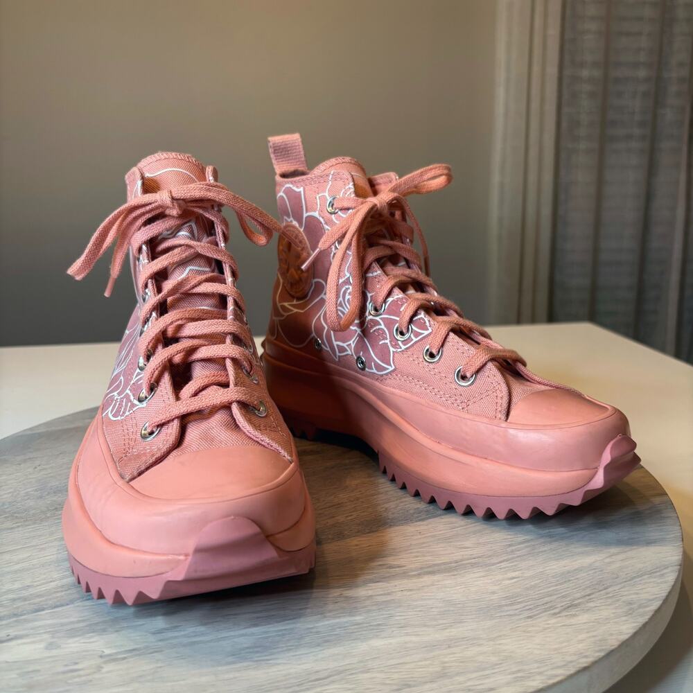 Converse Run Star Hike High Top Pink Quartez Floral Rose 571877C Women's Sz 7.5